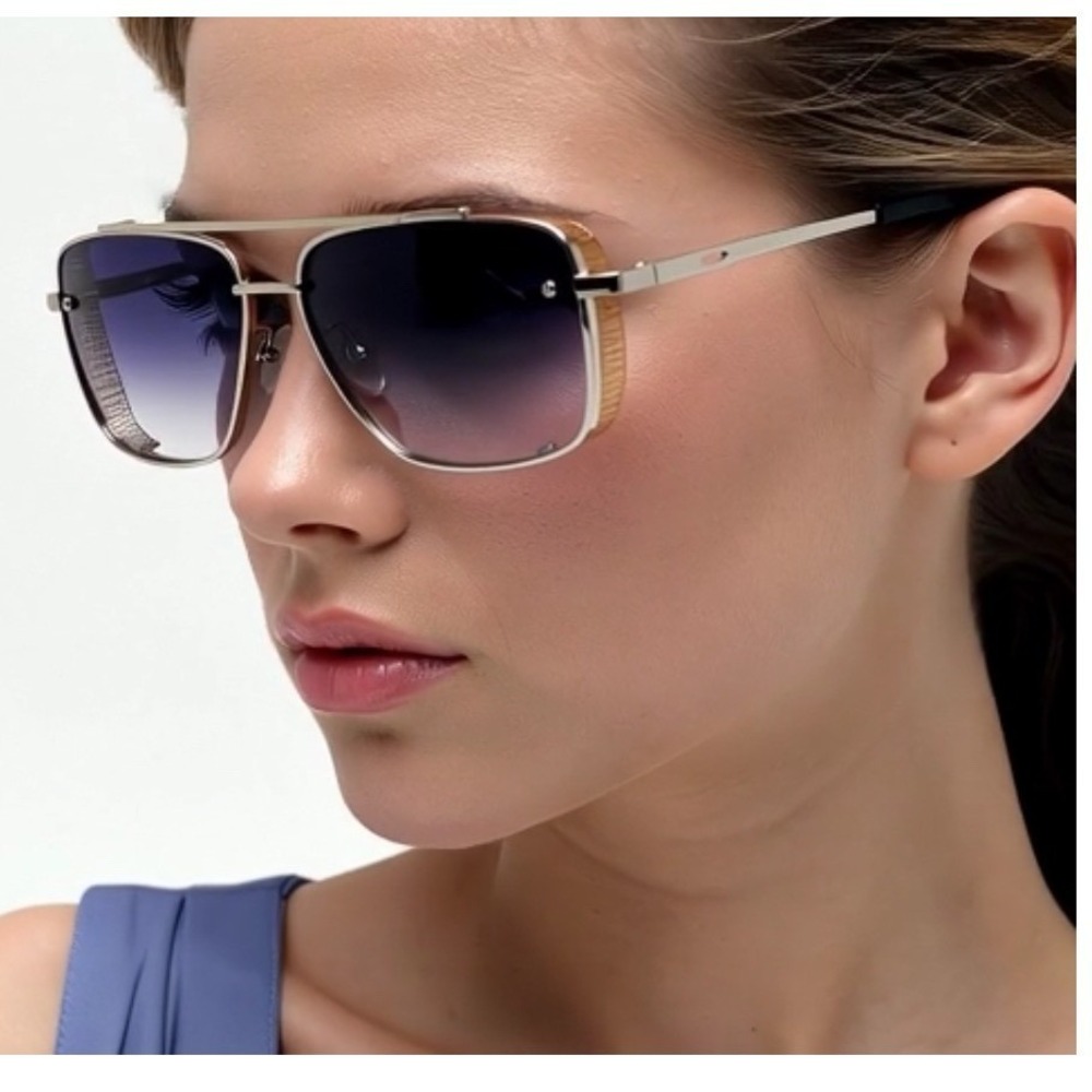 Women Sunglasses Silver Frame Gray Lens Fashion Pilot Sun Glasses  Lentes‎ Mujer